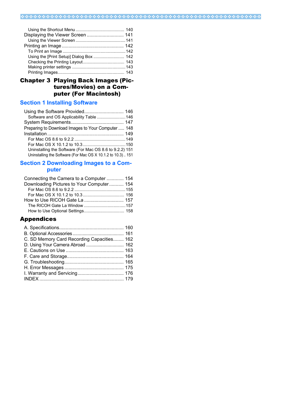 Ricoh Caplio RX User Manual | Page 5 / 183