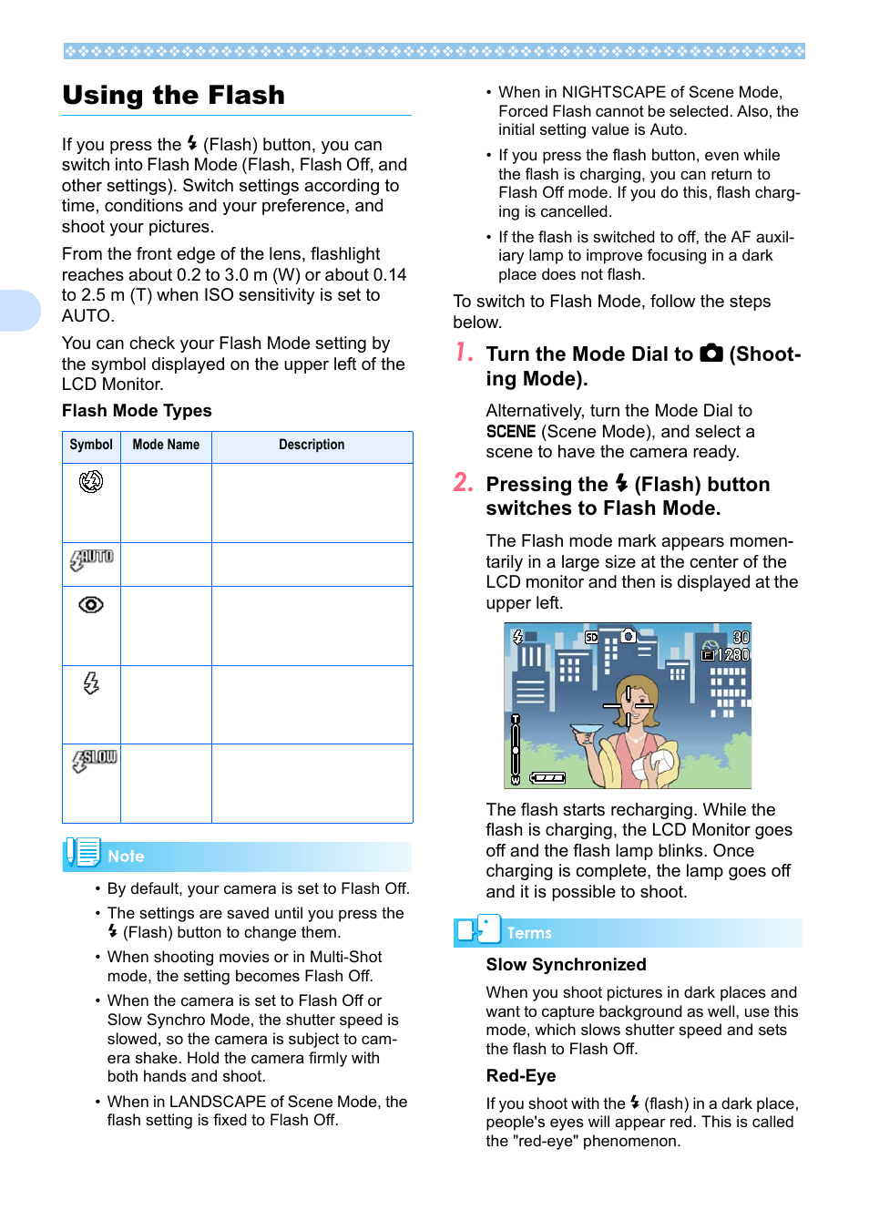 Using the flash, P.50), P.50 | Modes (see p.50), 3using the flash | Ricoh Caplio RX User Manual | Page 50 / 183