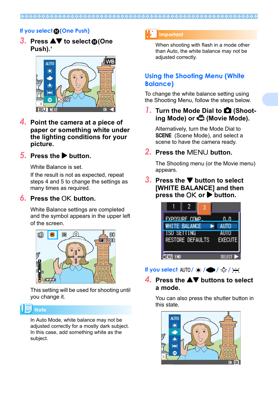 Using the shooting menu (white balance) | Ricoh Caplio RX User Manual | Page 57 / 183