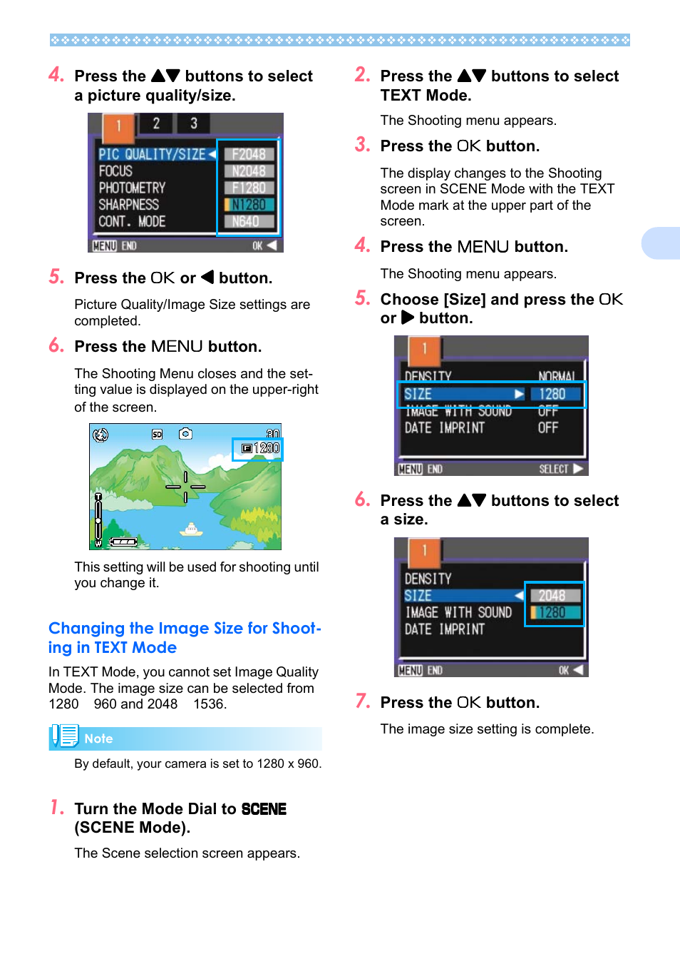 Changing the image size for shooting in text mode | Ricoh Caplio RX User Manual | Page 65 / 183