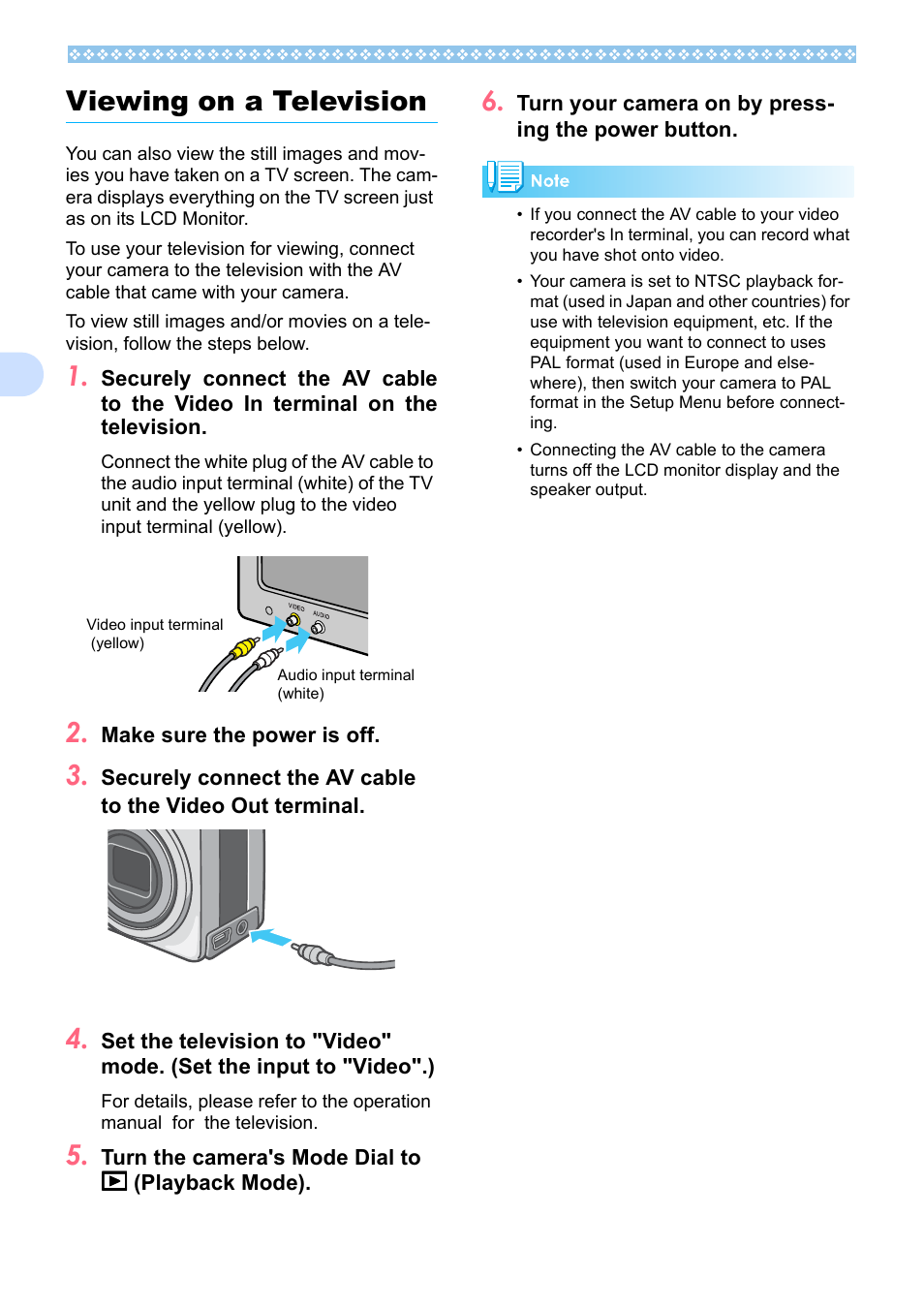 Viewing on a television, Ee p.86, 4viewing on a television | Ricoh Caplio RX User Manual | Page 86 / 183