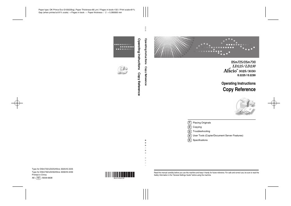 Ricoh Aficio 3025 User Manual | 136 pages