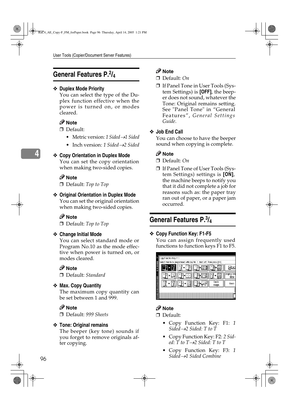 General features p | Ricoh Aficio 3025 User Manual | Page 106 / 136