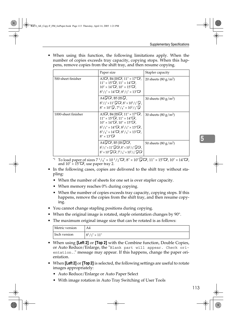 Ricoh Aficio 3025 User Manual | Page 123 / 136