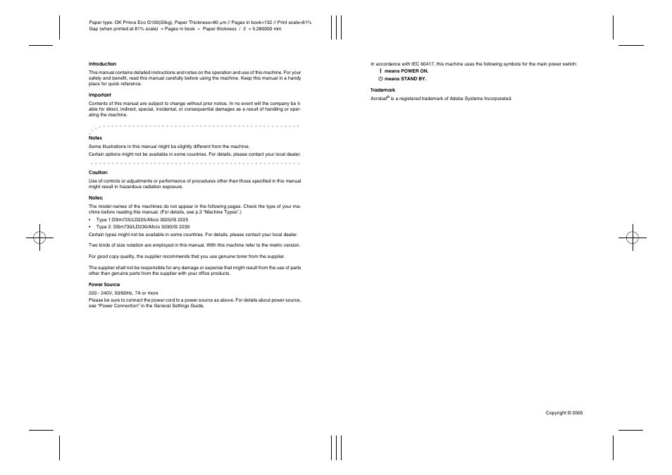 Ricoh Aficio 3025 User Manual | Page 135 / 136