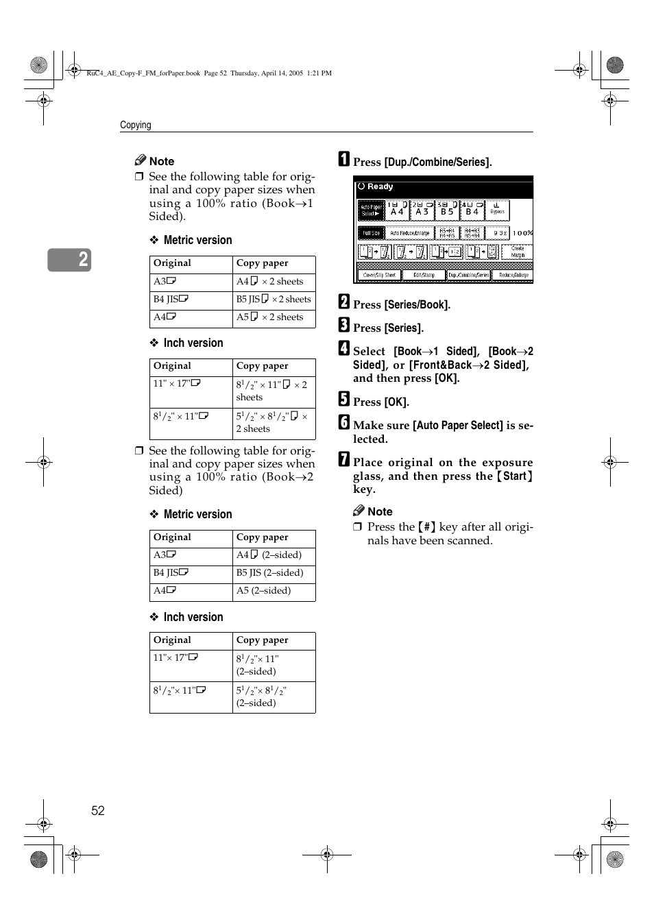 Ricoh Aficio 3025 User Manual | Page 62 / 136