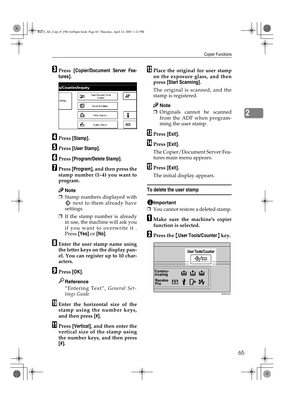 Ricoh Aficio 3025 User Manual | Page 75 / 136