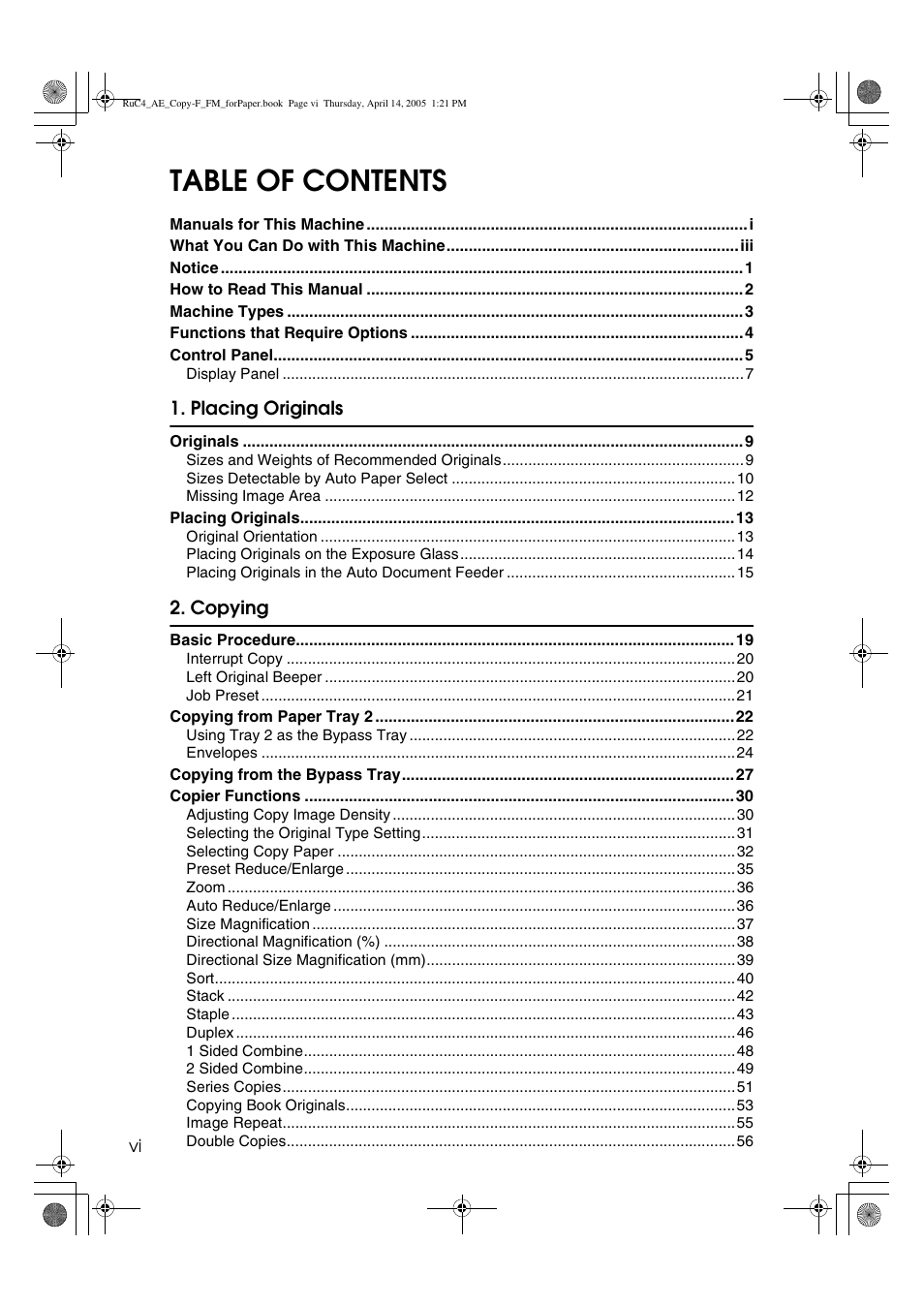 Ricoh Aficio 3025 User Manual | Page 8 / 136