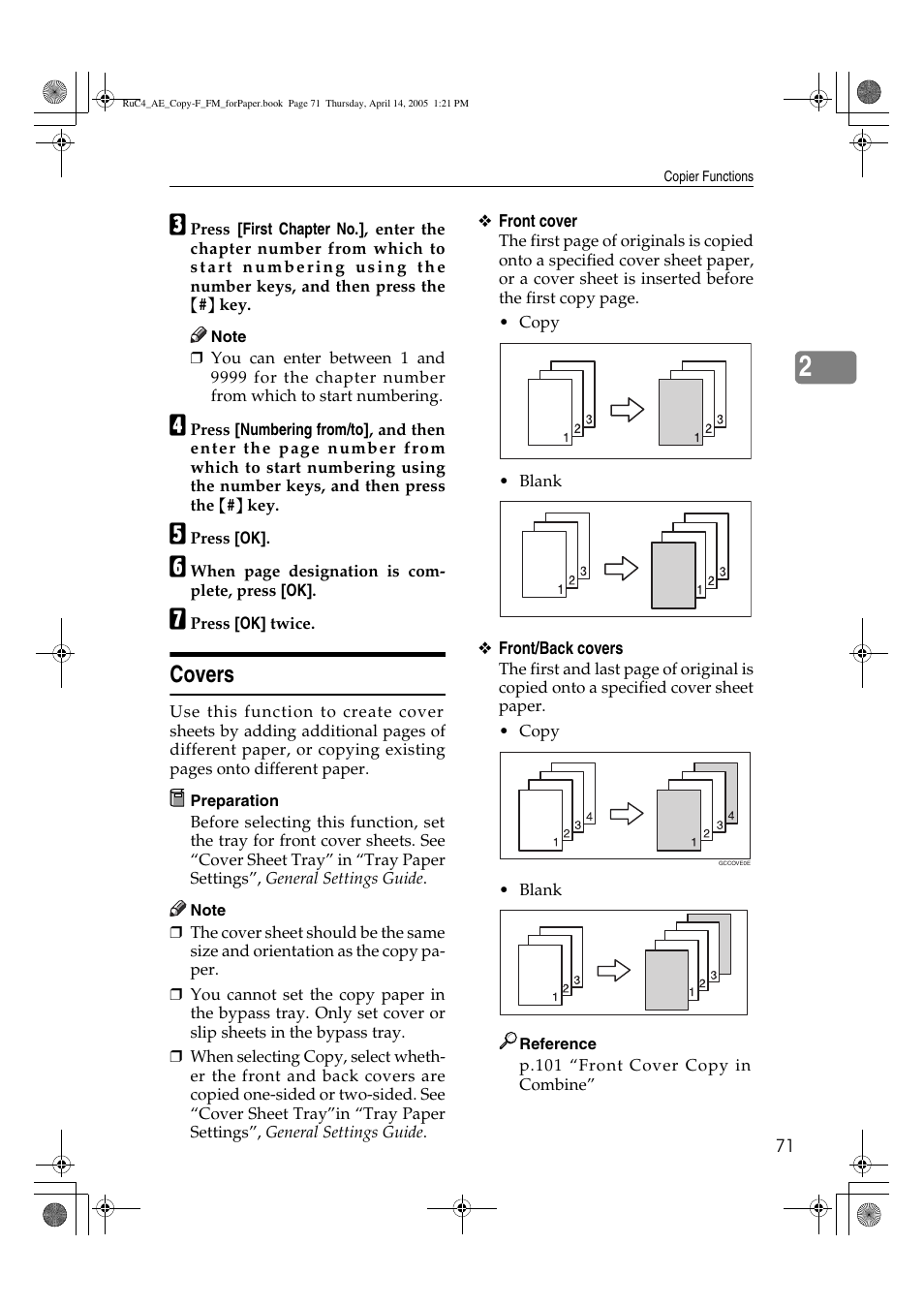 Covers | Ricoh Aficio 3025 User Manual | Page 81 / 136