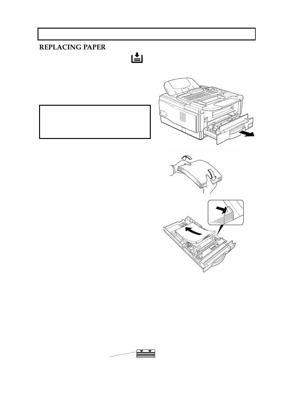 Looking after the machine, Replacing paper | Ricoh 2400L User Manual | Page 135 / 926