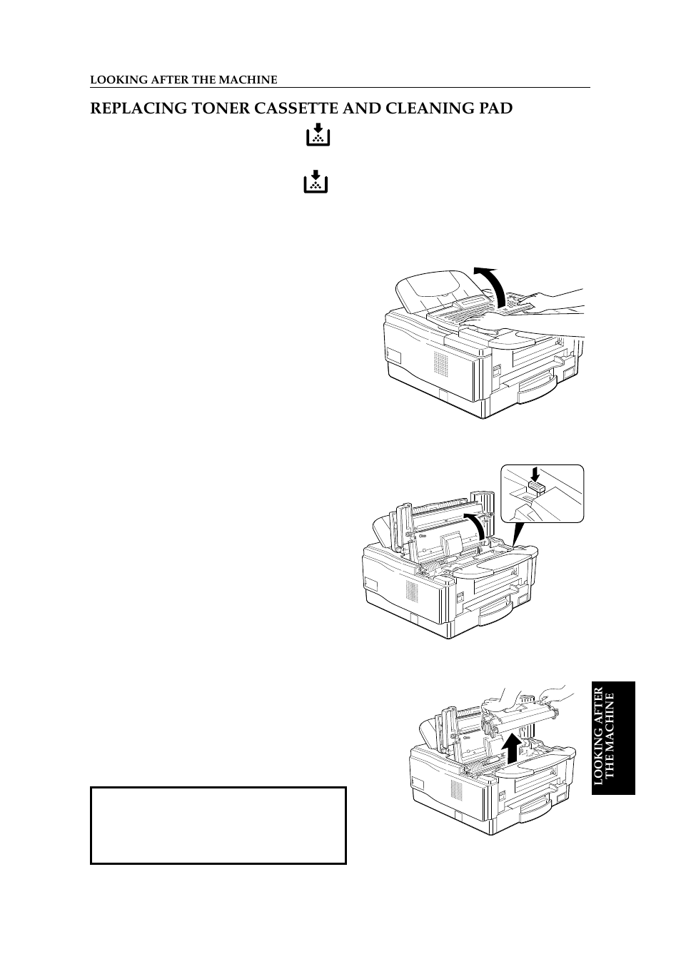 Replacing toner cassette and cleaning pad, Replacement procedure | Ricoh 2400L User Manual | Page 136 / 926