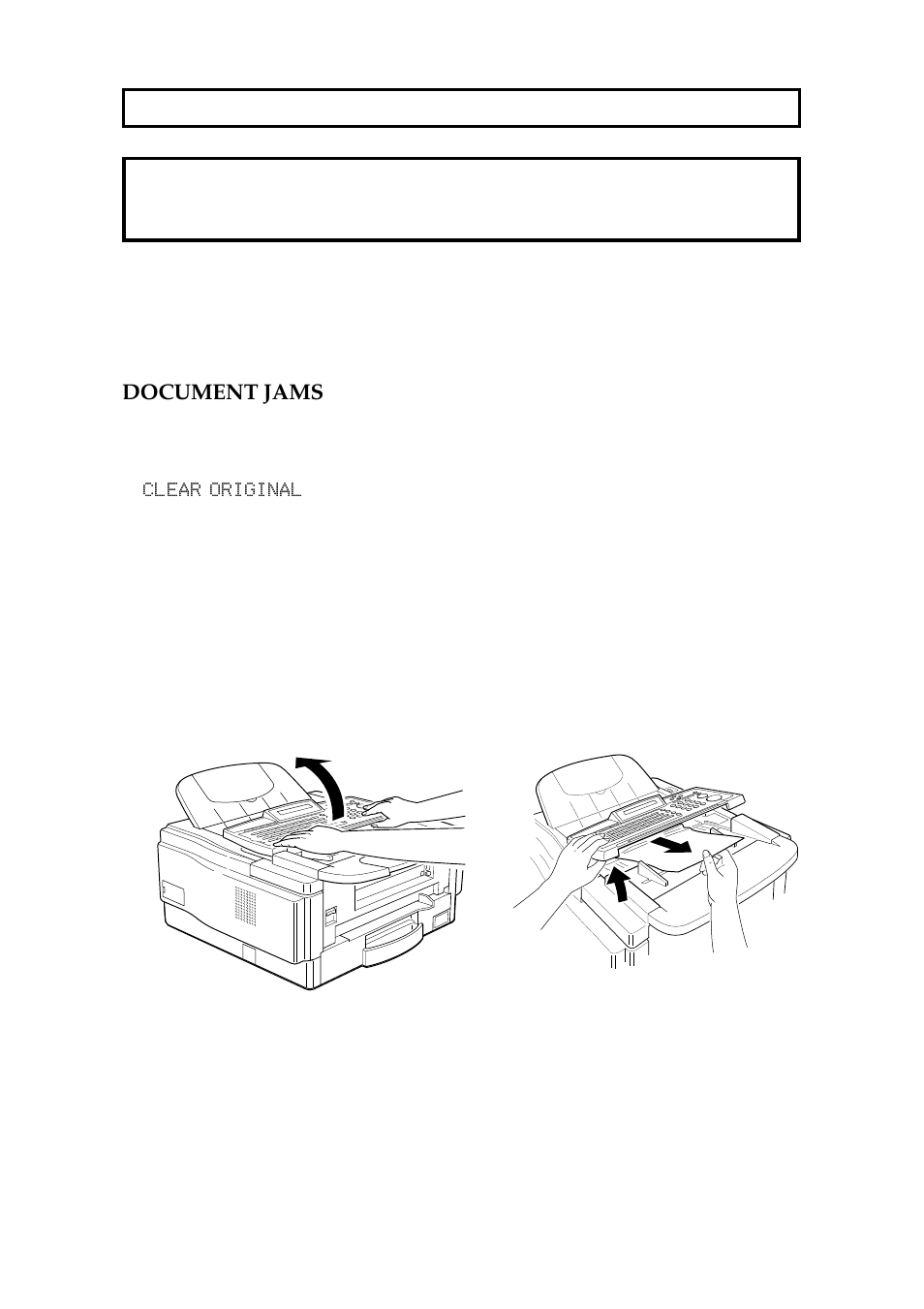 Solving problems, Document jams, Clearing a document jam | Solving problems 140 | Ricoh 2400L User Manual | Page 150 / 926