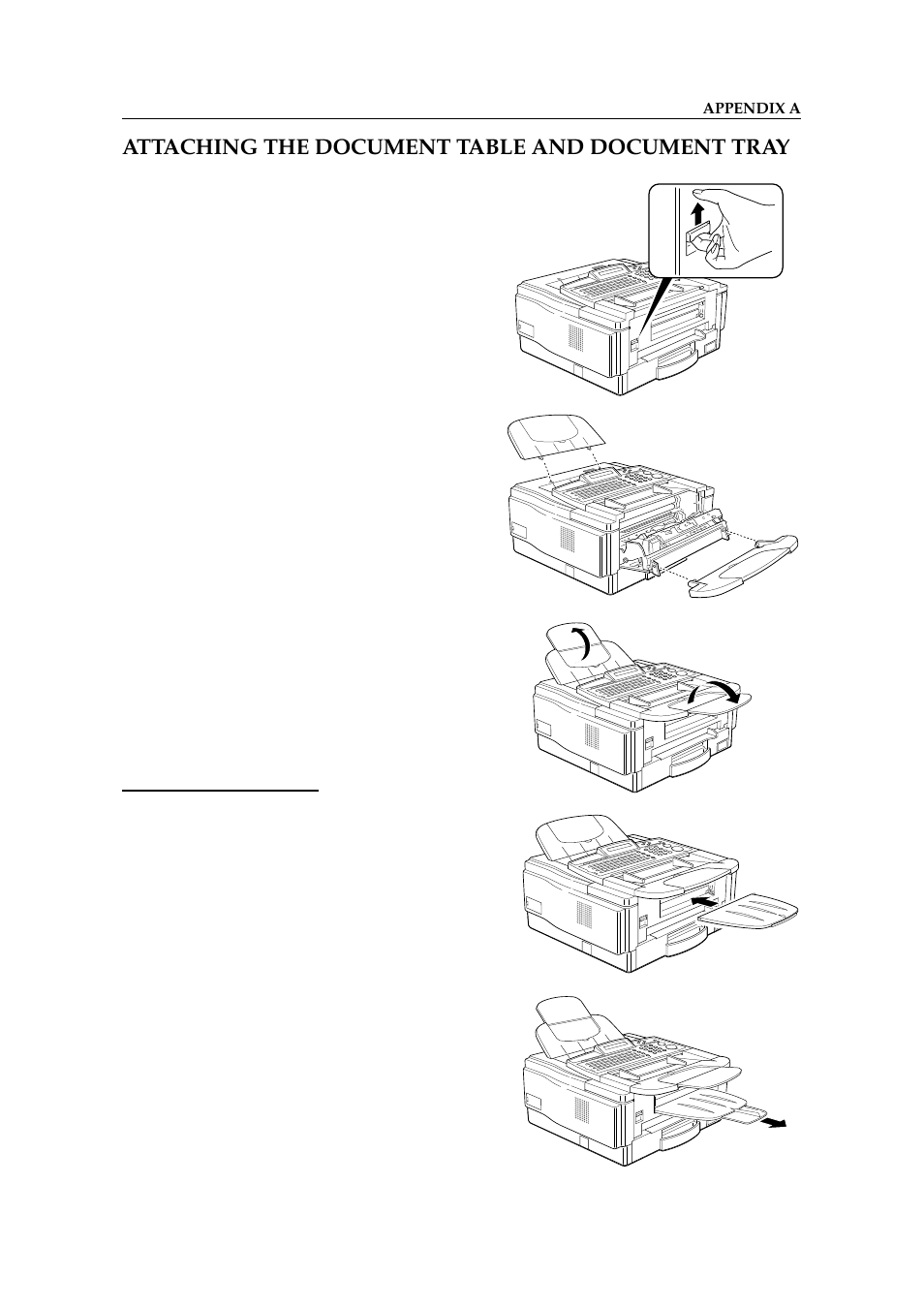 Attaching the document table and document tray, Attaching the copy tray | Ricoh 2400L User Manual | Page 173 / 926