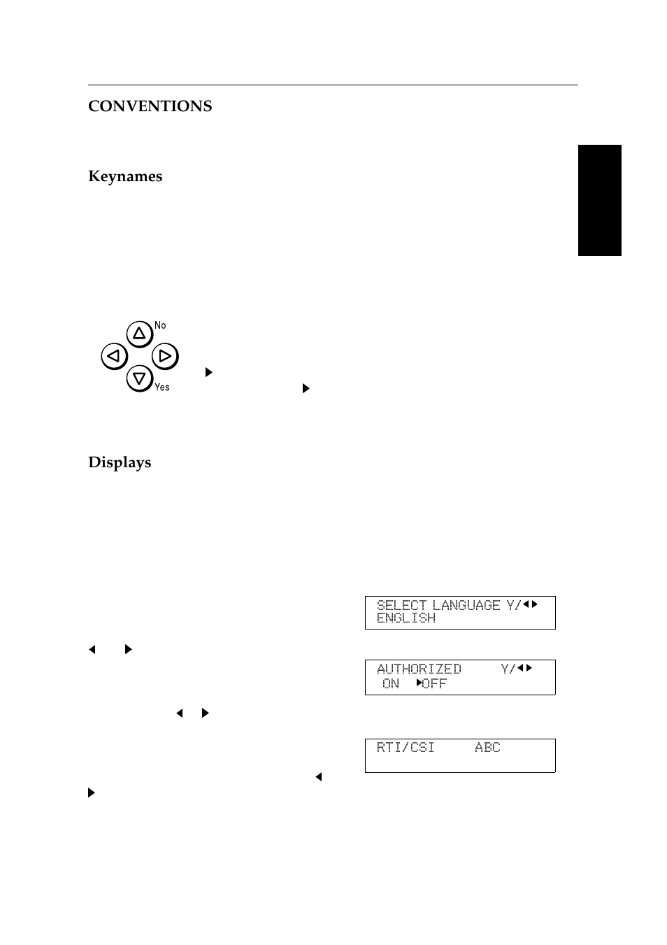 Conventions, Keynames, Displays | Ricoh 2400L User Manual | Page 222 / 926