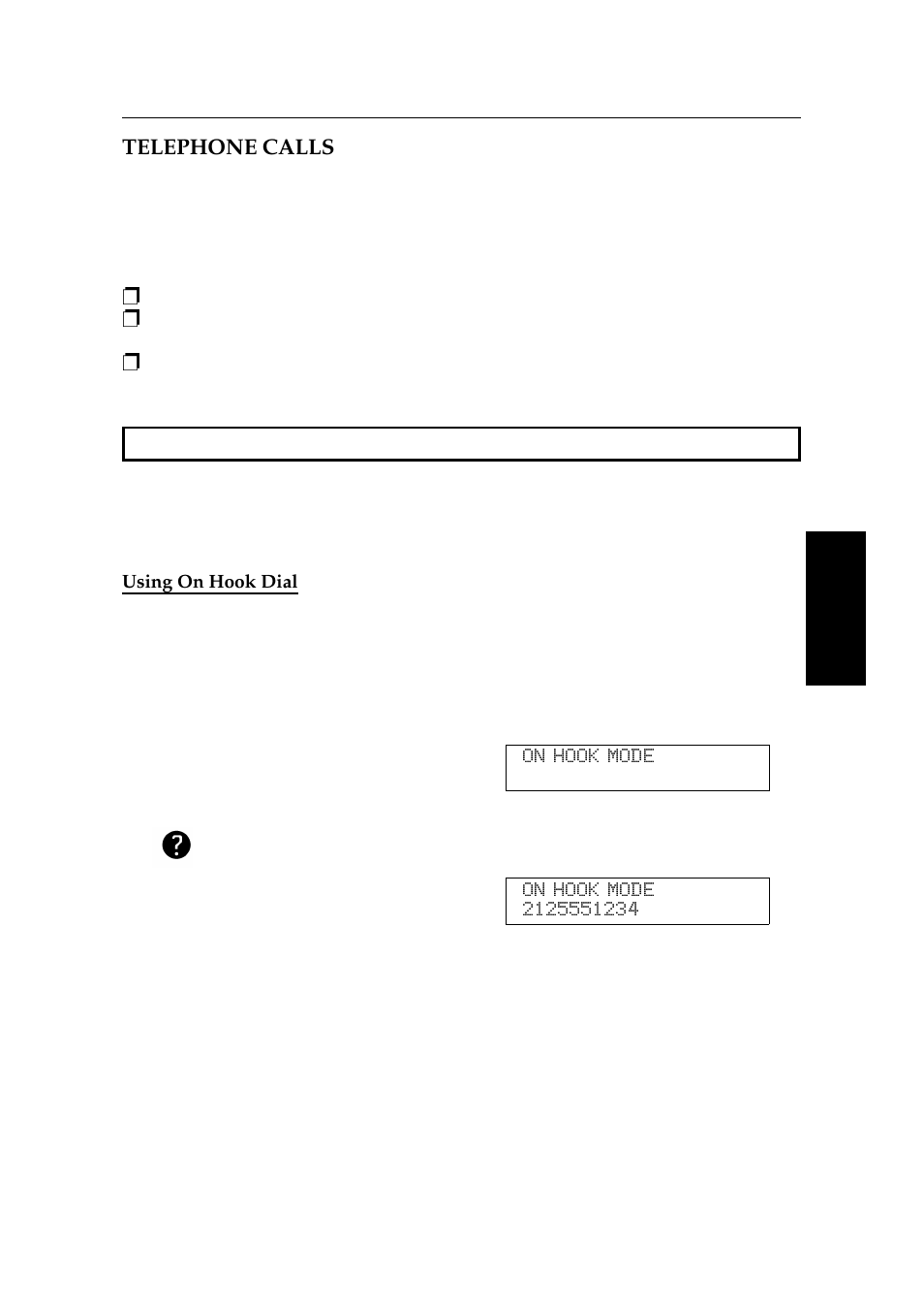 Telephone calls, Making a telephone call, Using on hook dial | Ricoh 2400L User Manual | Page 301 / 926