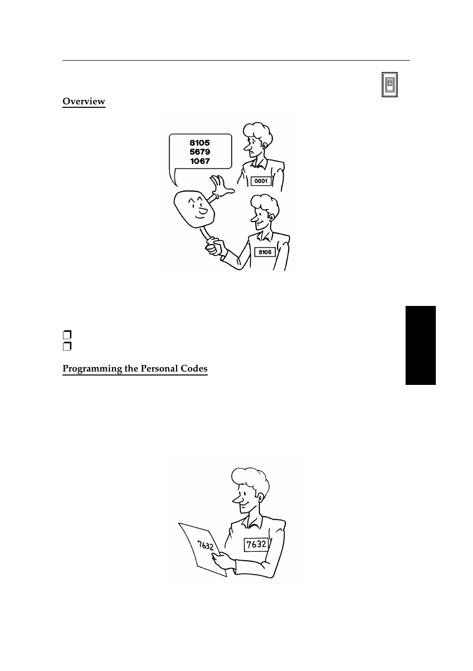 Restricting access to the machine, Overview, Programming the personal codes | Ricoh 2400L User Manual | Page 323 / 926