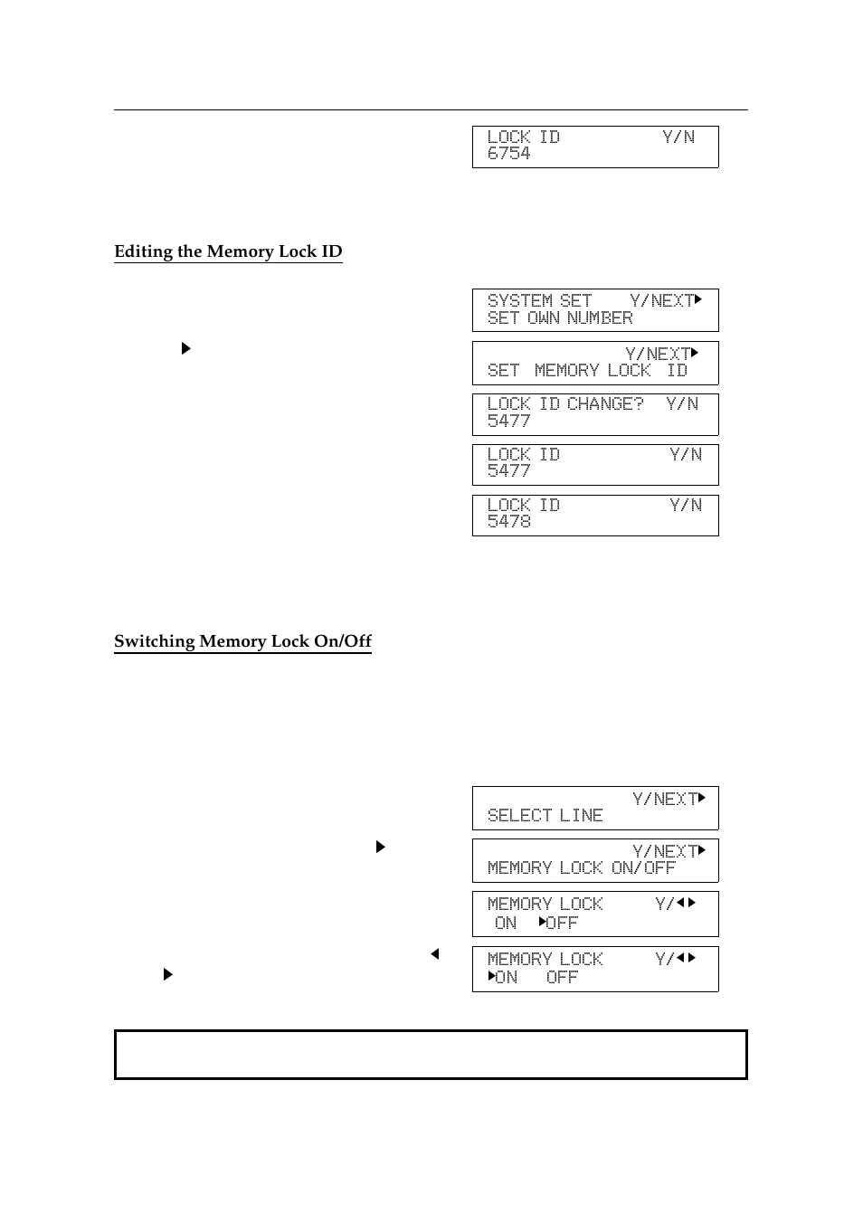 Editing the memory lock id, Switching memory lock on/off | Ricoh 2400L User Manual | Page 342 / 926