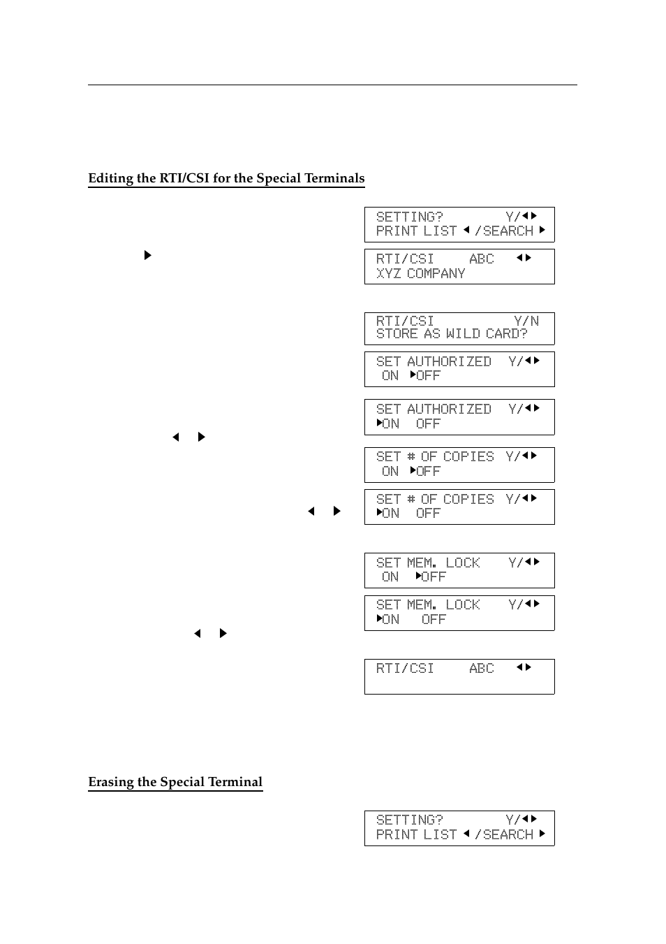 Editing the rti/csi for the special terminals, Erasing the special terminal | Ricoh 2400L User Manual | Page 366 / 926