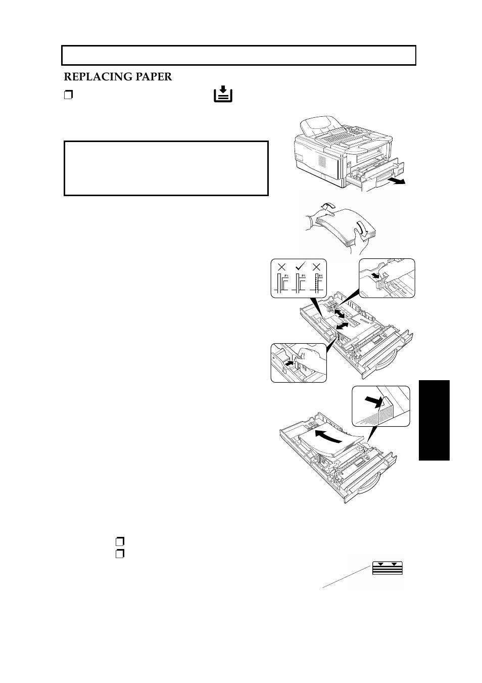 Looking after the machine, Replacing paper | Ricoh 2400L User Manual | Page 397 / 926