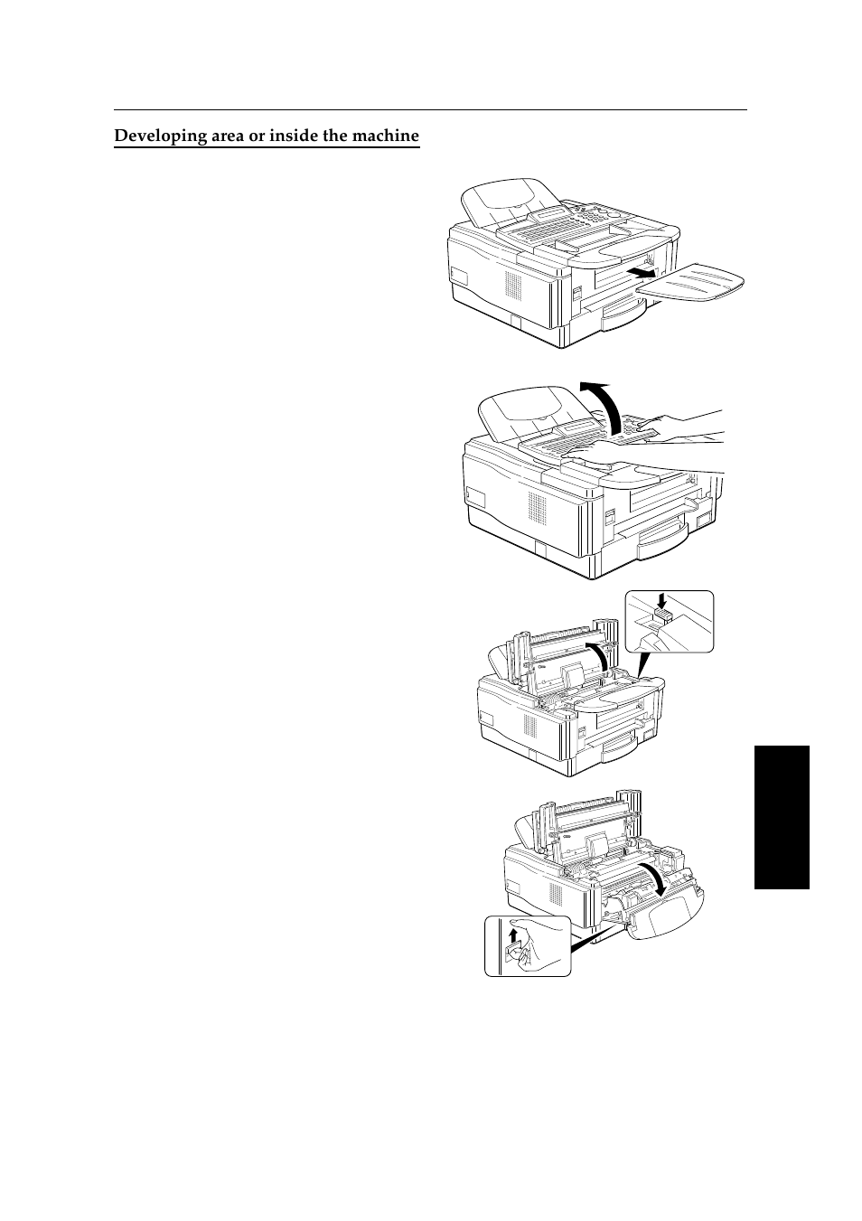 Developing area or inside the machine | Ricoh 2400L User Manual | Page 419 / 926