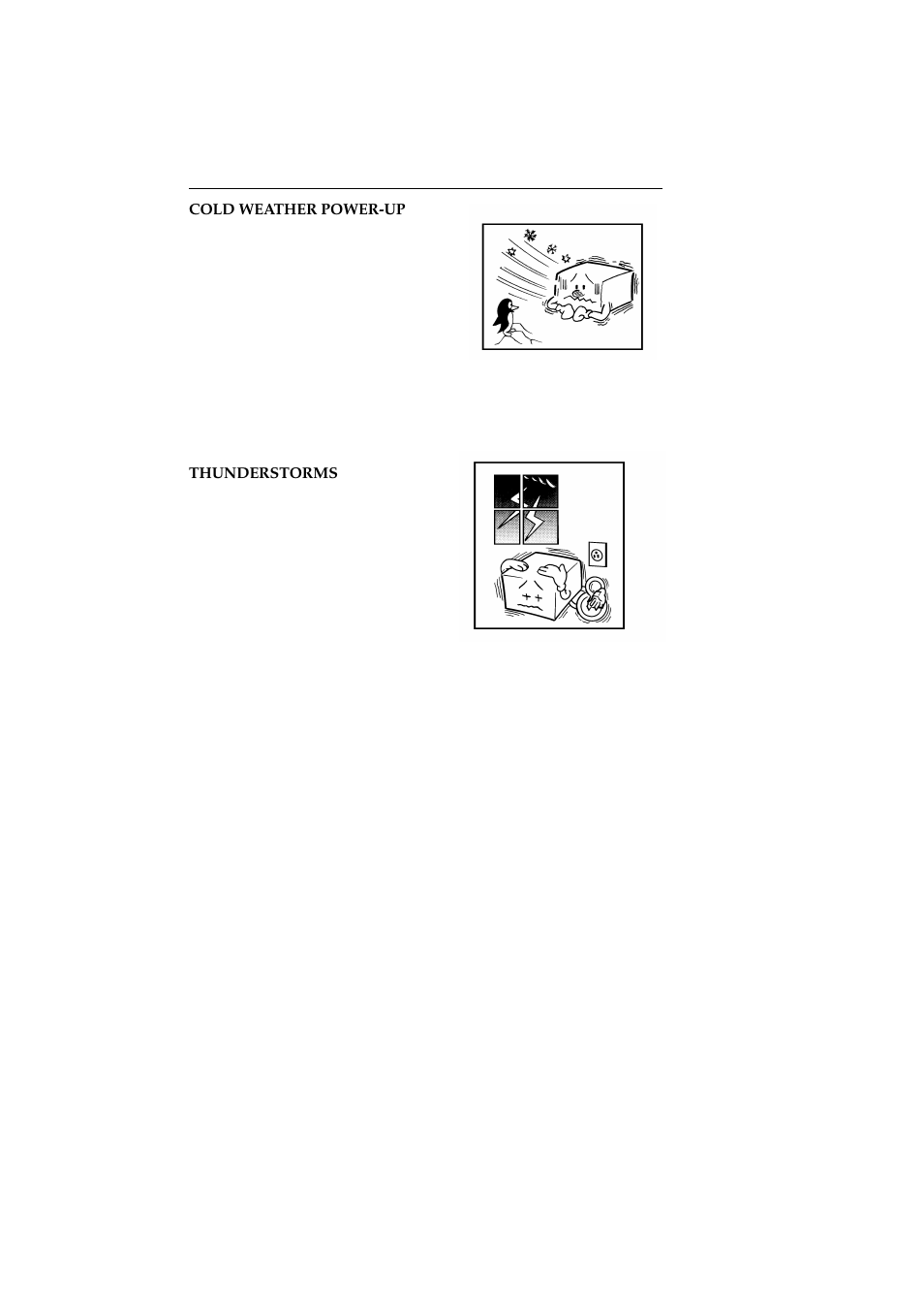 Cold weather power-up, Thunderstorms | Ricoh 2400L User Manual | Page 699 / 926