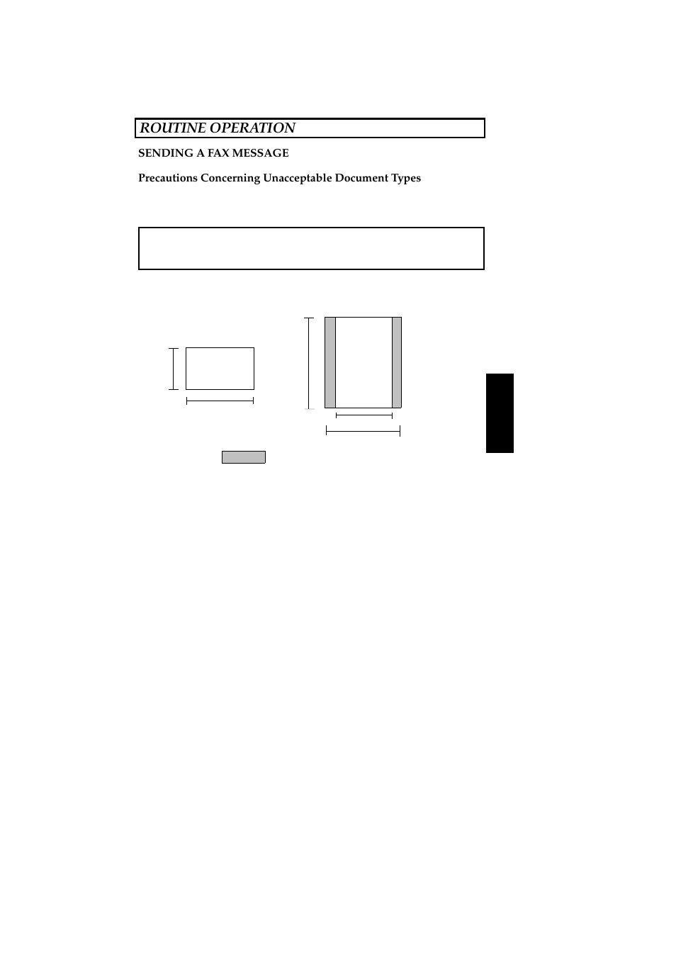 Routine operation, Sending a fax message, Precautions concerning unacceptable document types | Ricoh 2400L User Manual | Page 706 / 926