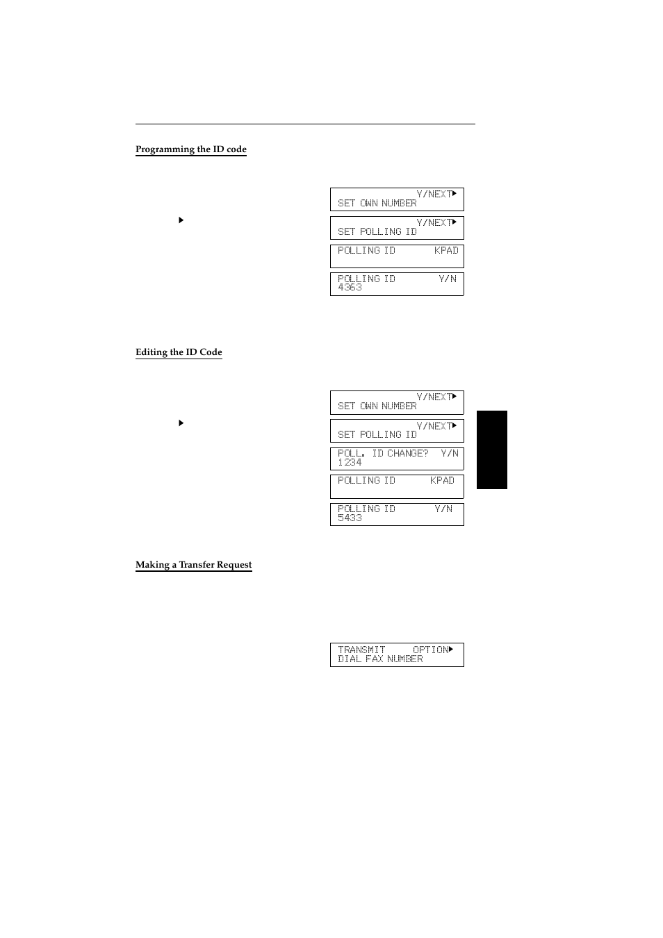 Programming the id code, Editing the id code, Making a transfer request | Ricoh 2400L User Manual | Page 744 / 926