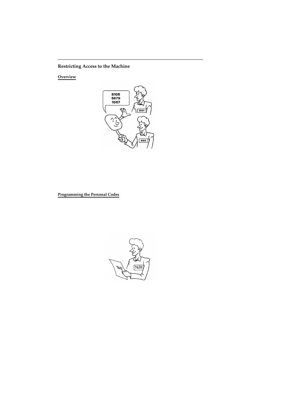 Restricting access to the machine, Overview, Programming the personal codes | Ricoh 2400L User Manual | Page 757 / 926