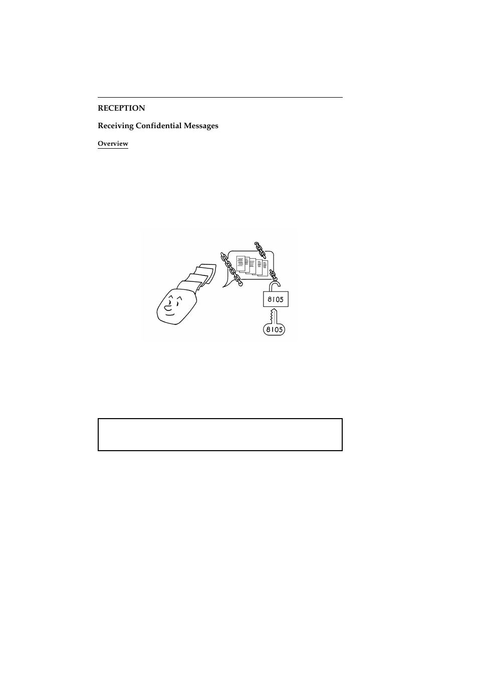 Reception, Receiving confidential messages, Overview | Reception receiving confidential messages | Ricoh 2400L User Manual | Page 771 / 926