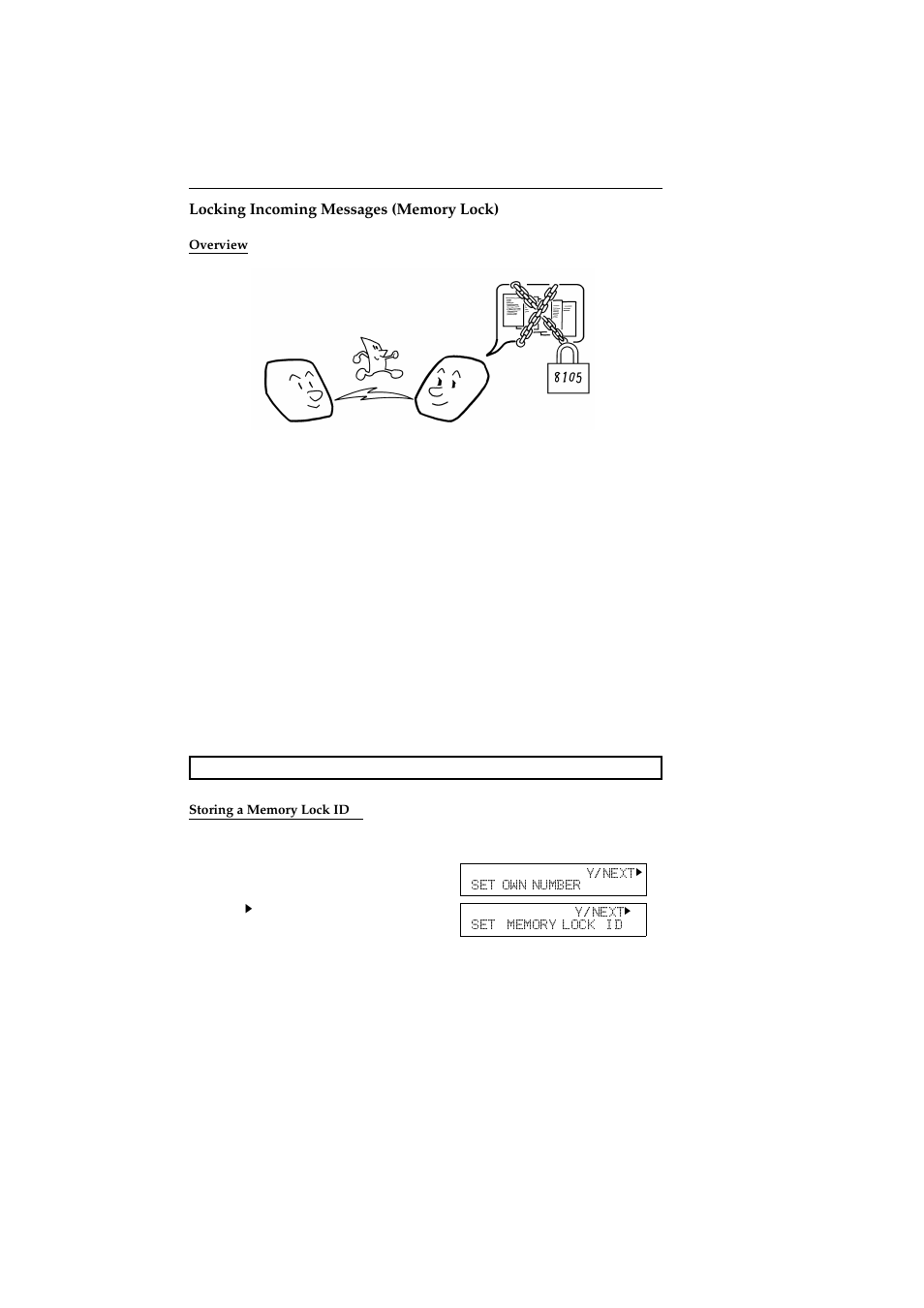 Locking incoming messages (memory lock), Overview, Storing a memory lock id | Ricoh 2400L User Manual | Page 775 / 926