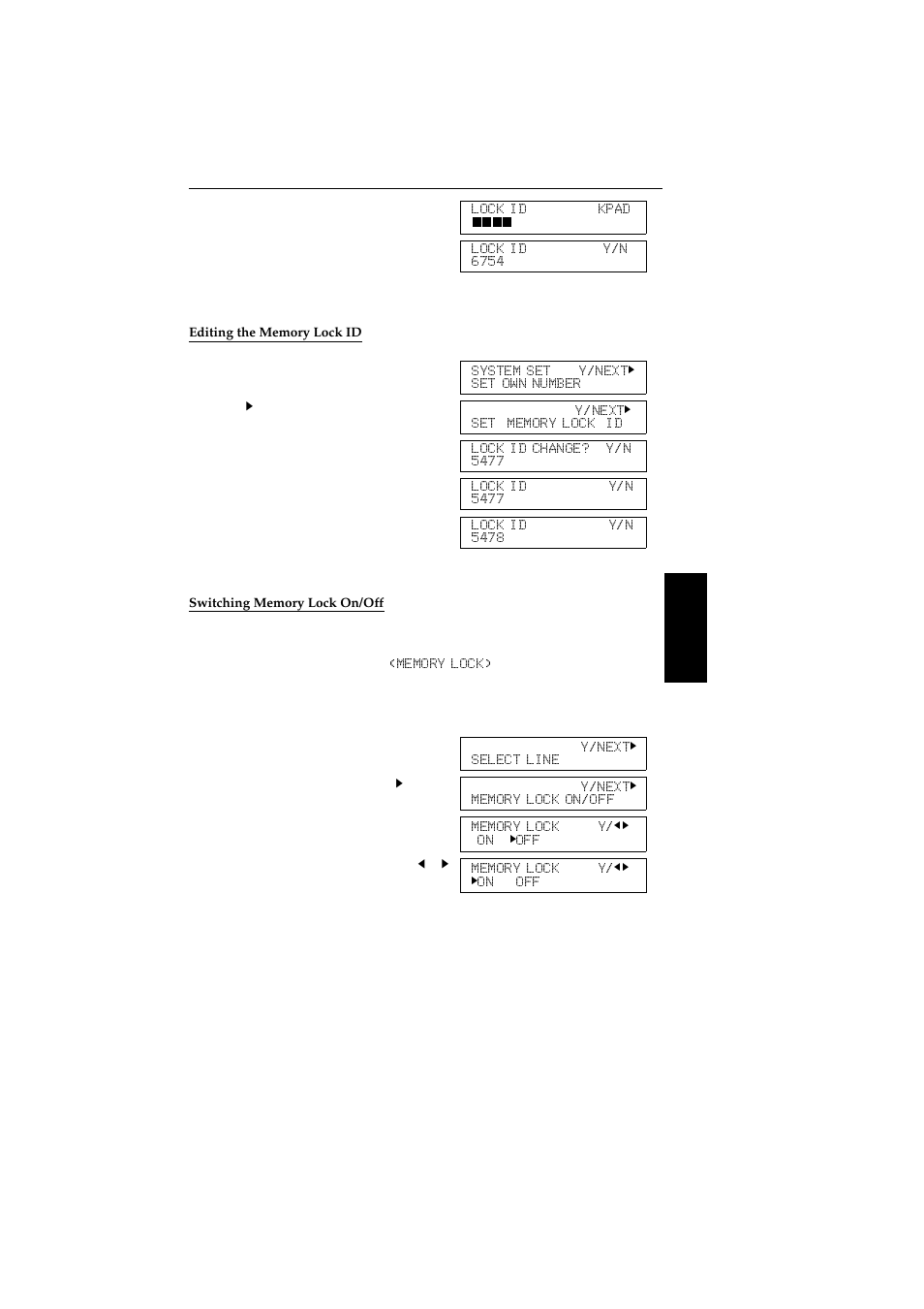 Editing the memory lock id, Switching memory lock on/off | Ricoh 2400L User Manual | Page 776 / 926