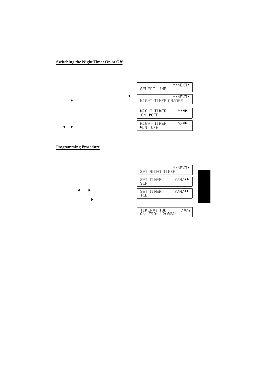 Switching the night timer on or off, Programming procedure | Ricoh 2400L User Manual | Page 820 / 926