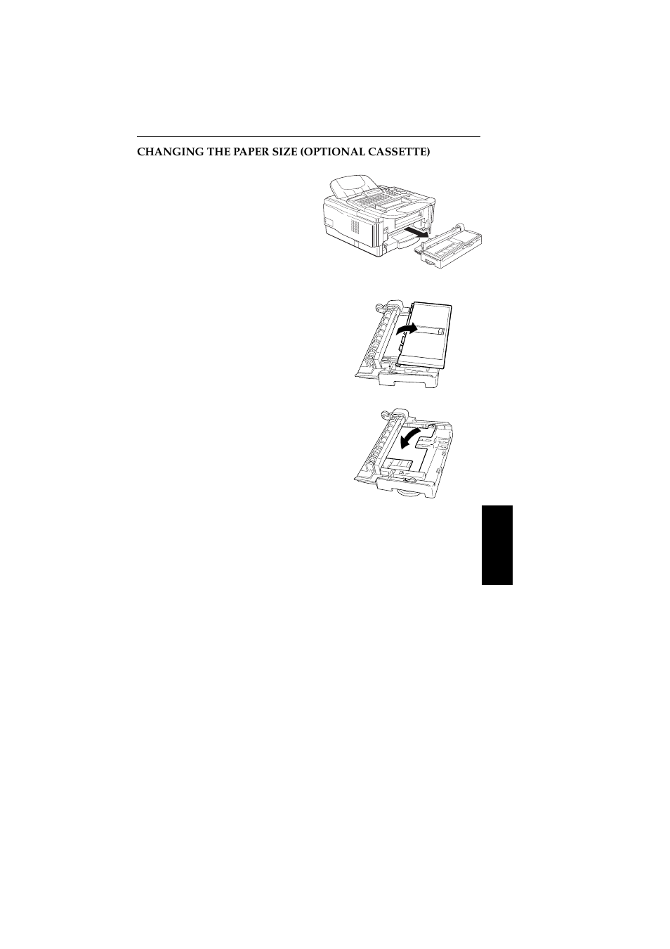 Changing the paper size (optional cassette) | Ricoh 2400L User Manual | Page 842 / 926