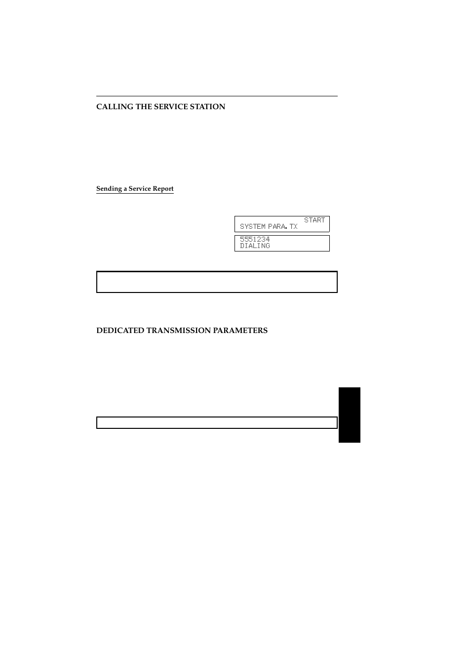 Calling the service station, Sending a service report, Dedicated transmission parameters | Ricoh 2400L User Manual | Page 872 / 926