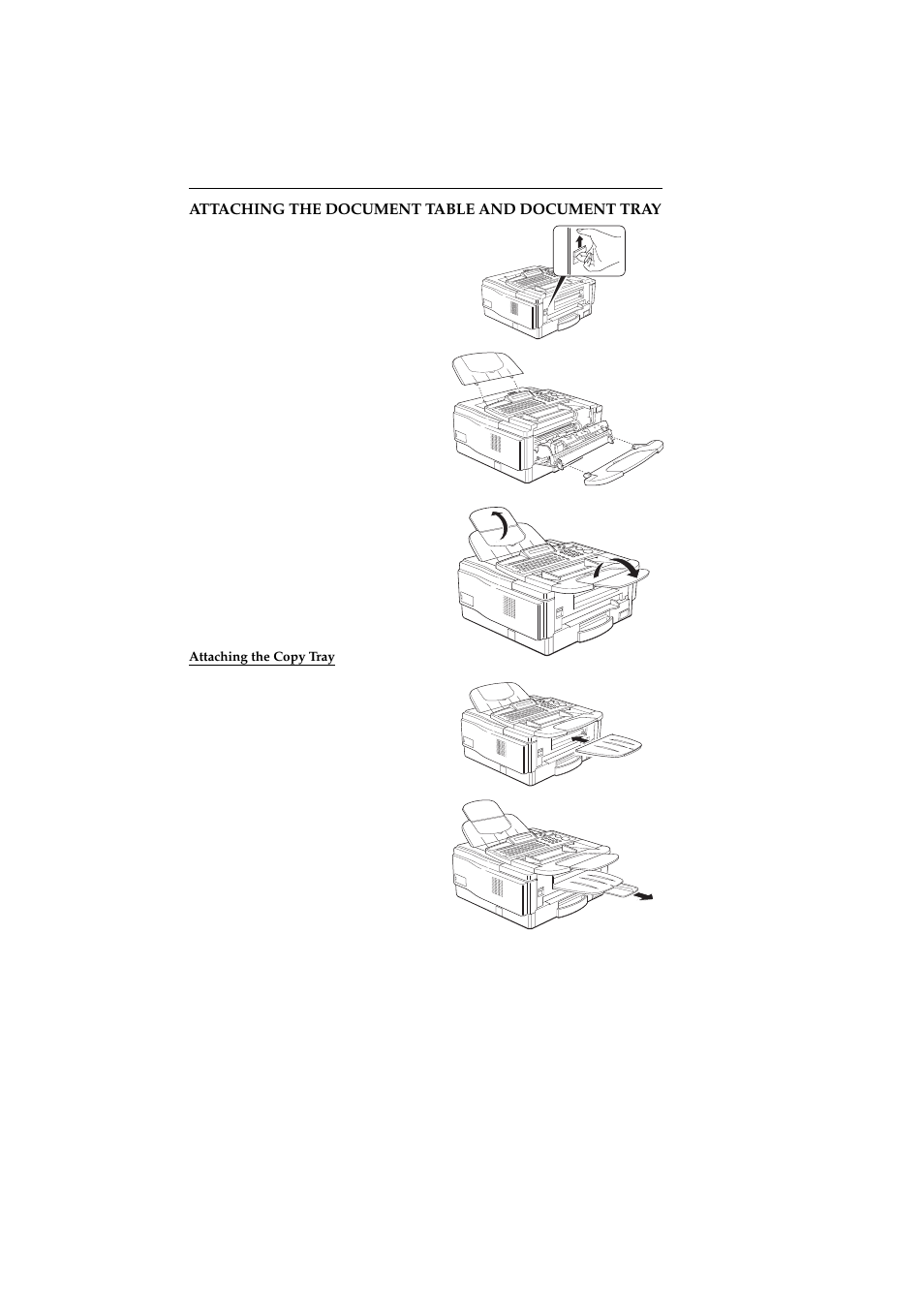 Attaching the document table and document tray | Ricoh 2400L User Manual | Page 883 / 926