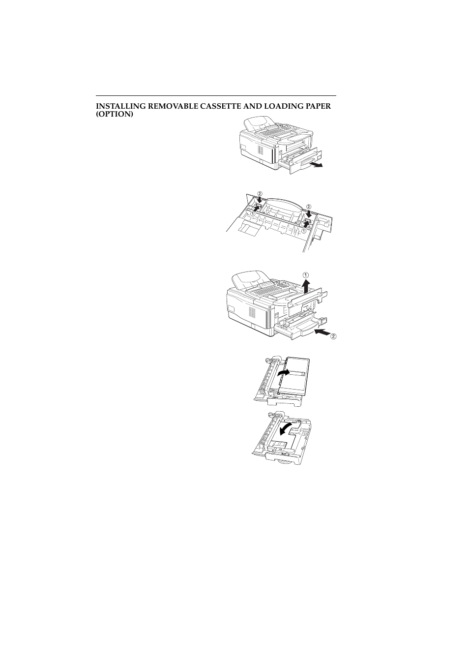 Installing removable cassette and loading paper | Ricoh 2400L User Manual | Page 889 / 926