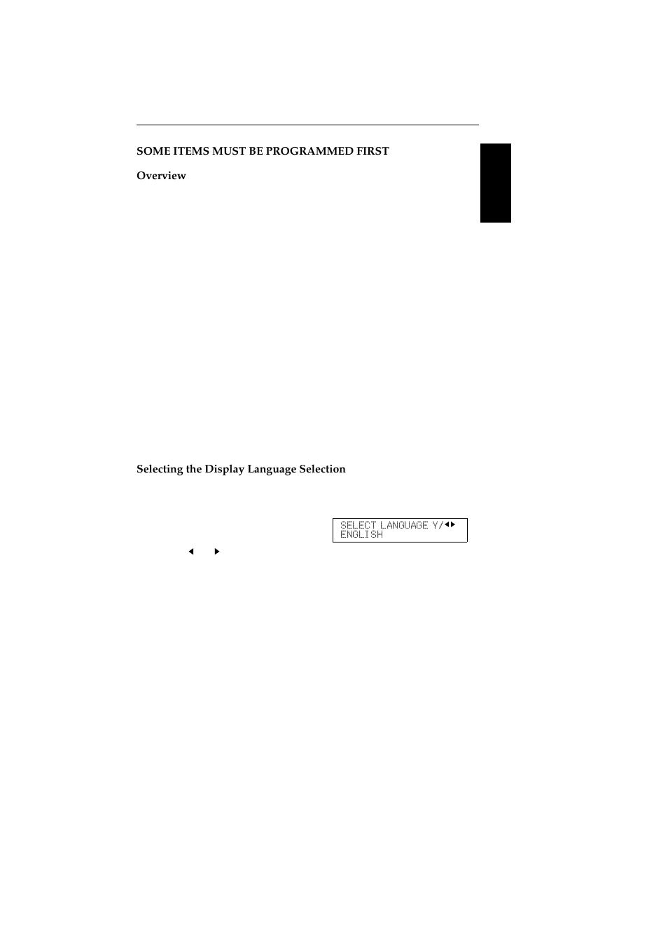 Some items must be programmed first, Overview, Selecting the display language selection | Some items must be programmed first overview | Ricoh 2400L User Manual | Page 894 / 926