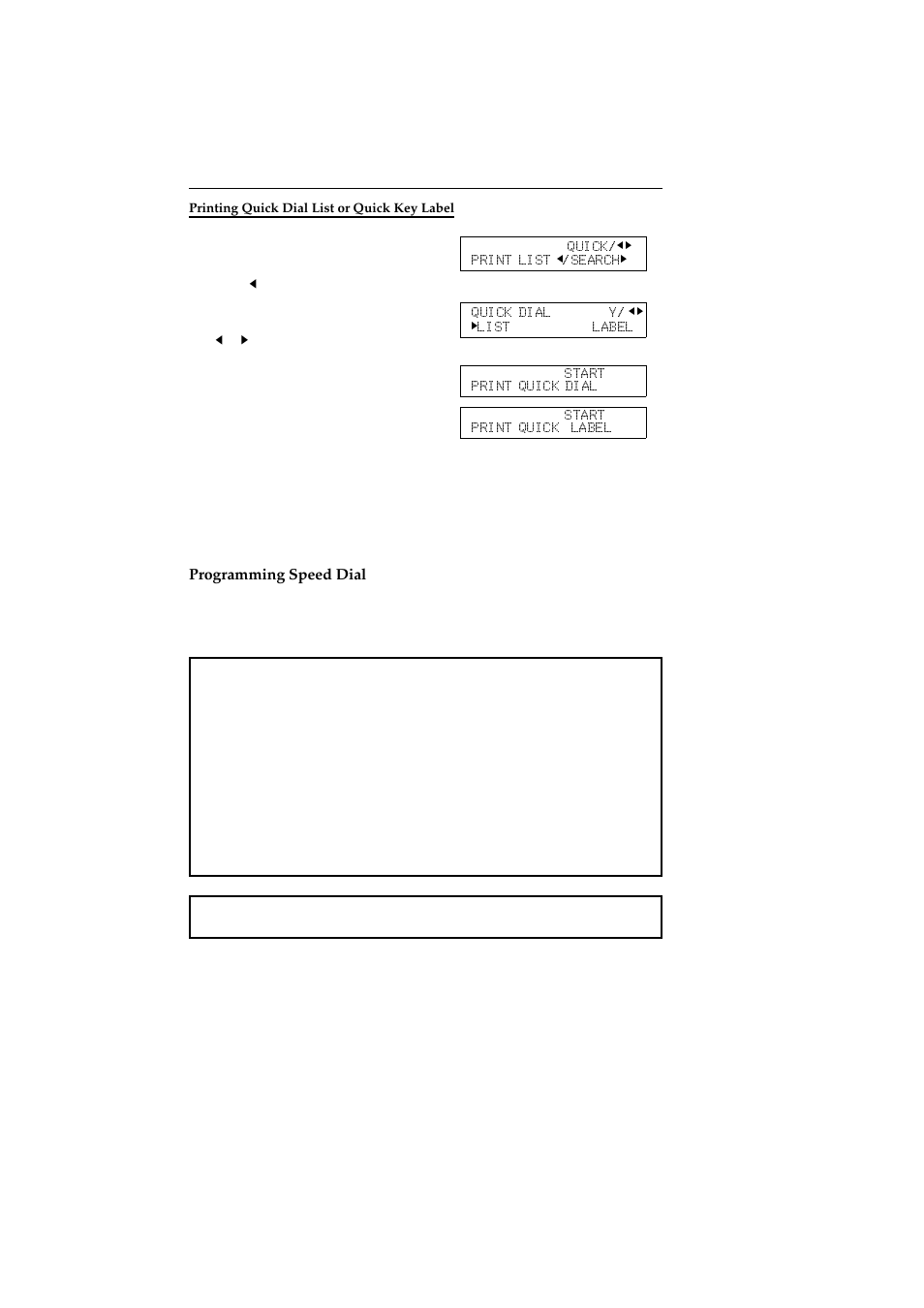 Printing quick dial list or quick key label, Programming speed dial | Ricoh 2400L User Manual | Page 905 / 926