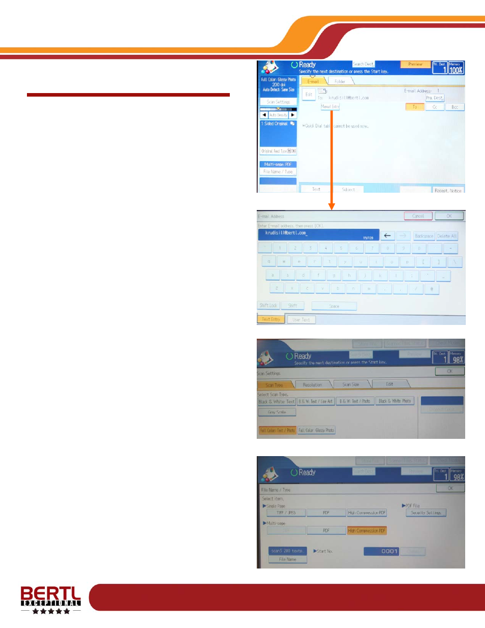 Scan to email, Scan, Ricoh aficio mp1350 | Ricoh MP1350 User Manual | Page 39 / 49