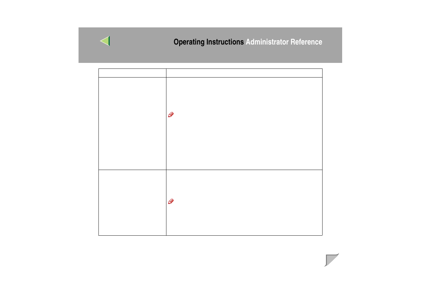 Operating instructions administrator reference | Ricoh MIB-II User Manual | Page 124 / 257