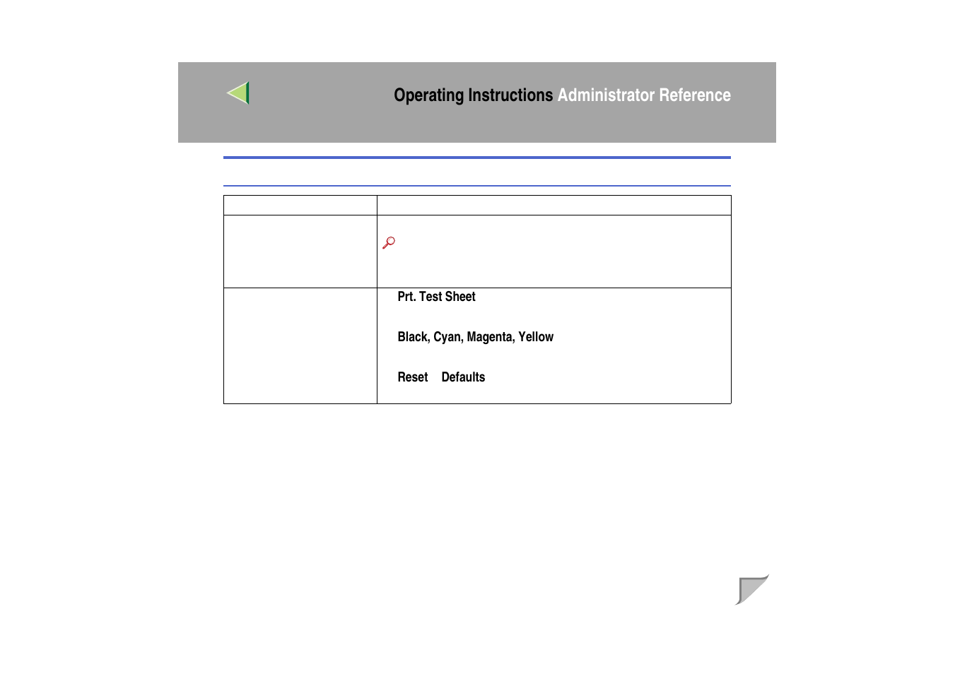 Maintenance menu parameters, Operating instructions administrator reference | Ricoh MIB-II User Manual | Page 137 / 257
