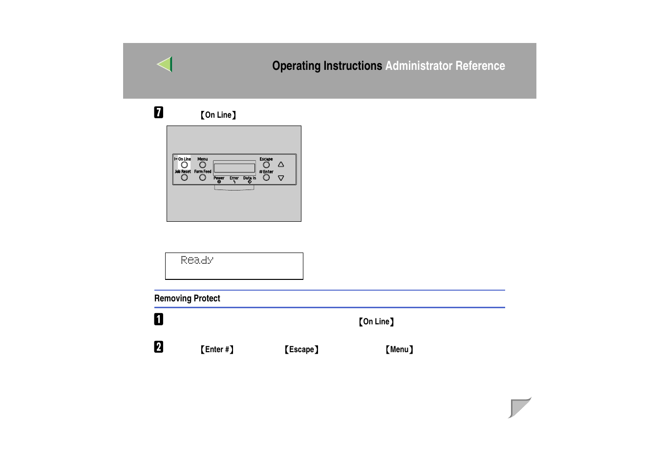 Removing protect, Operating instructions administrator reference | Ricoh MIB-II User Manual | Page 143 / 257