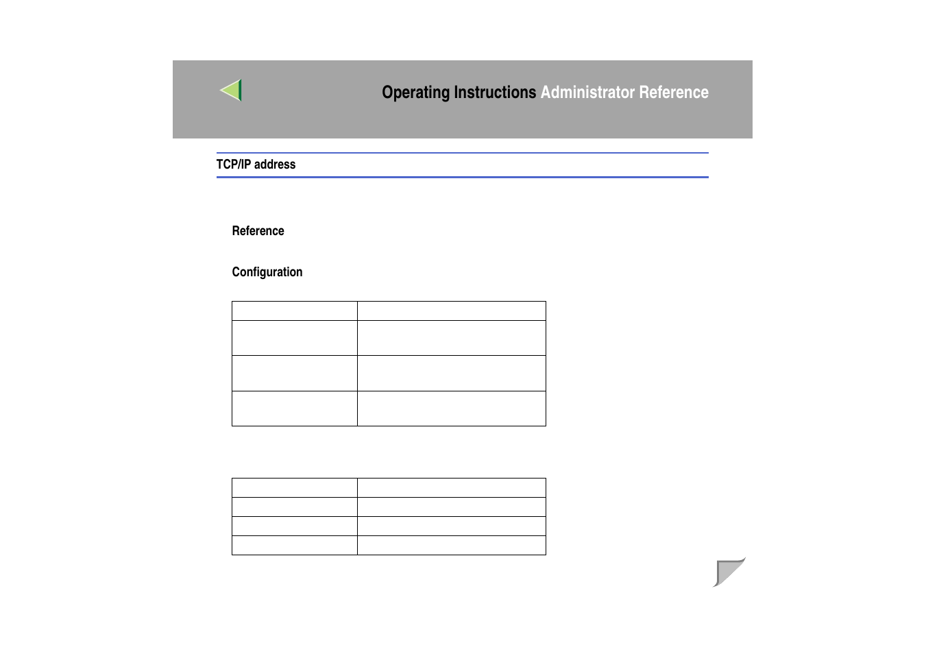 Tcp/ip address, Operating instructions administrator reference | Ricoh MIB-II User Manual | Page 185 / 257