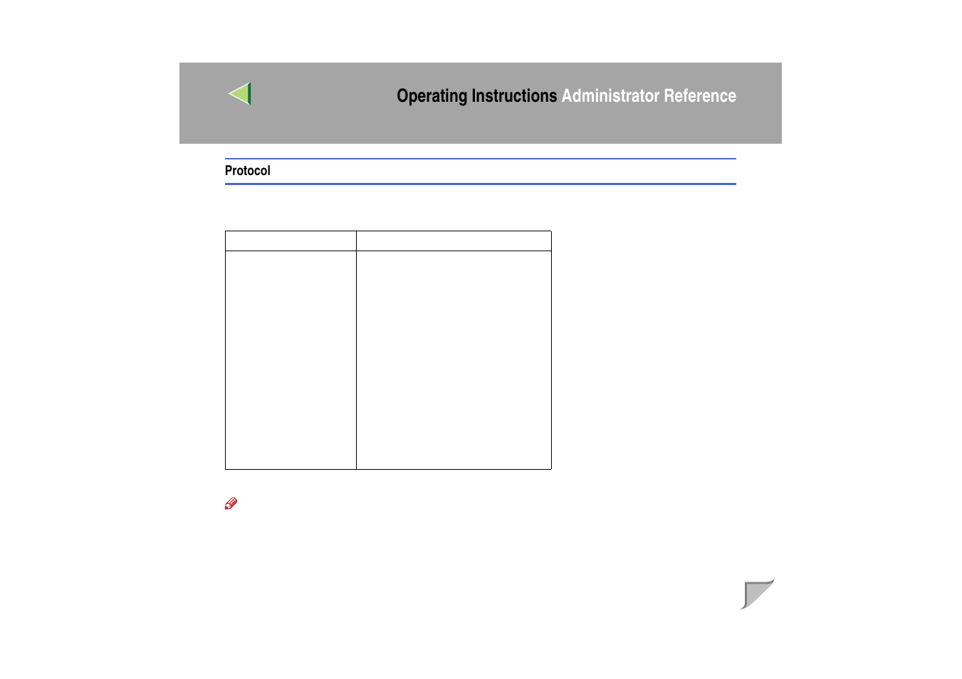 Protocol, Operating instructions administrator reference | Ricoh MIB-II User Manual | Page 189 / 257