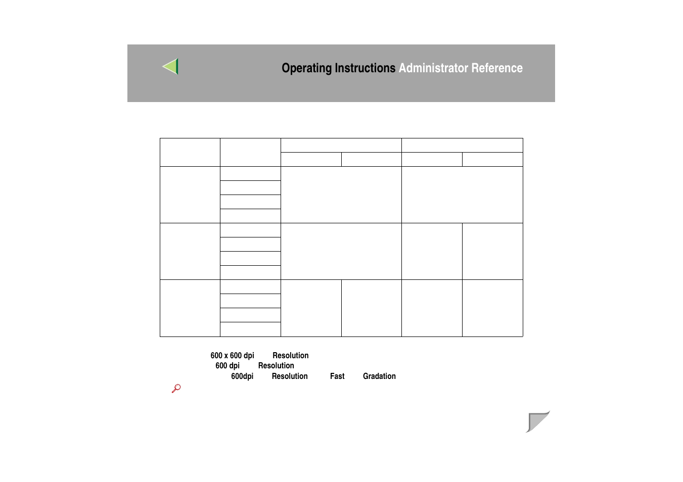 Memory capacity and paper size, Operating instructions administrator reference | Ricoh MIB-II User Manual | Page 235 / 257