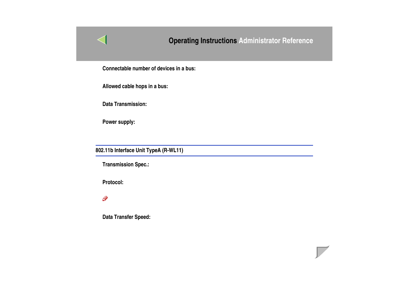 11b interface unit typea (r-wl11), Operating instructions administrator reference | Ricoh MIB-II User Manual | Page 245 / 257