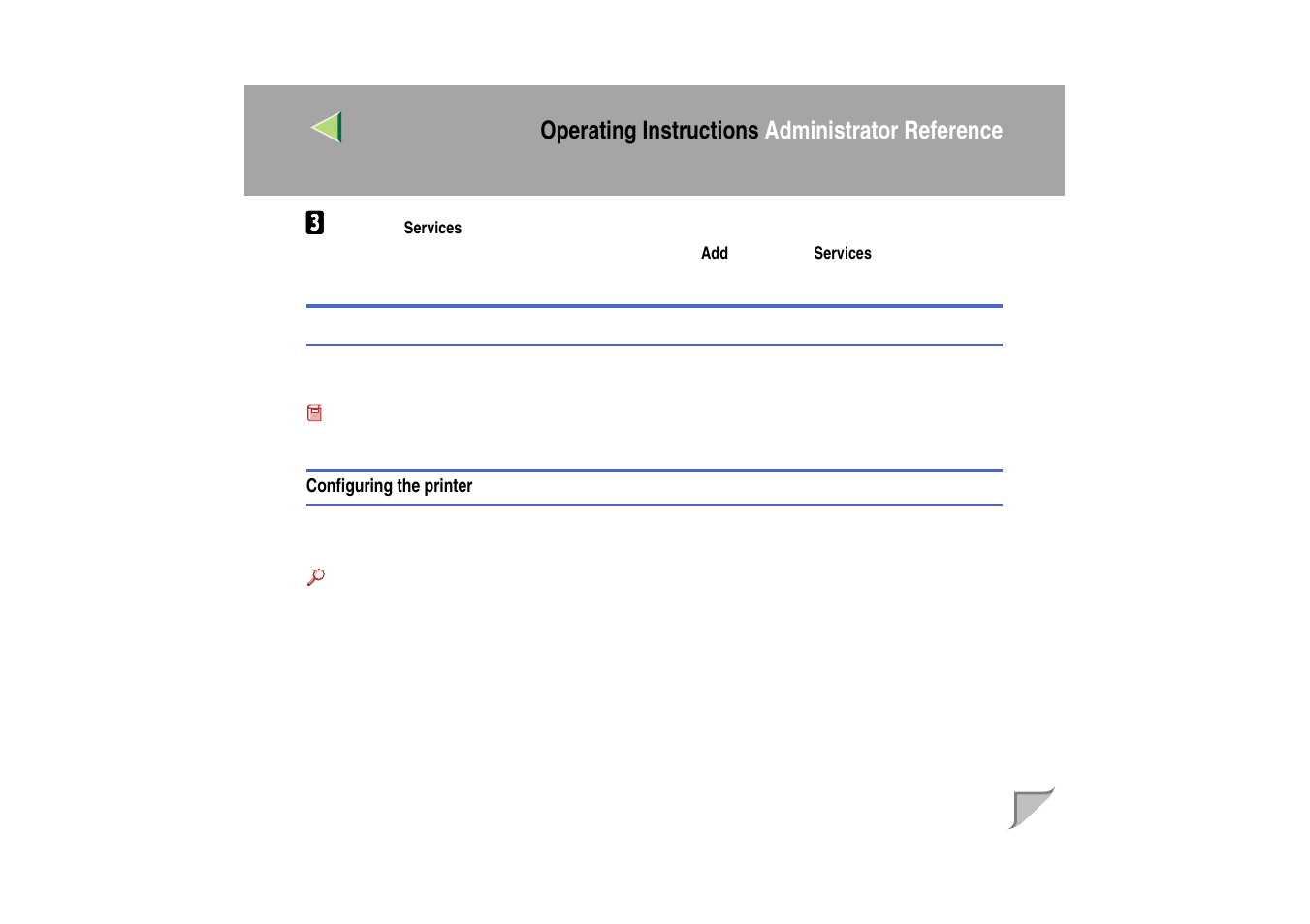 Configuring netbeui for printing, Configuring the printer, Operating instructions administrator reference | Ricoh MIB-II User Manual | Page 54 / 257