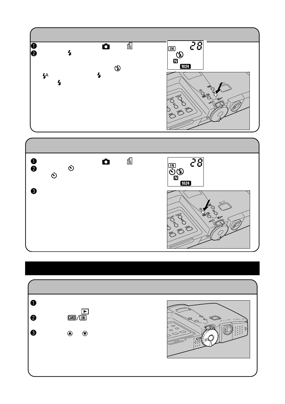 Playback, Changing the flash mode → (p.53-55), Using the self-timer → (p.59) | Playing back files (still image files) → (p.76-78) | Ricoh RDC-7 User Manual | Page 15 / 128