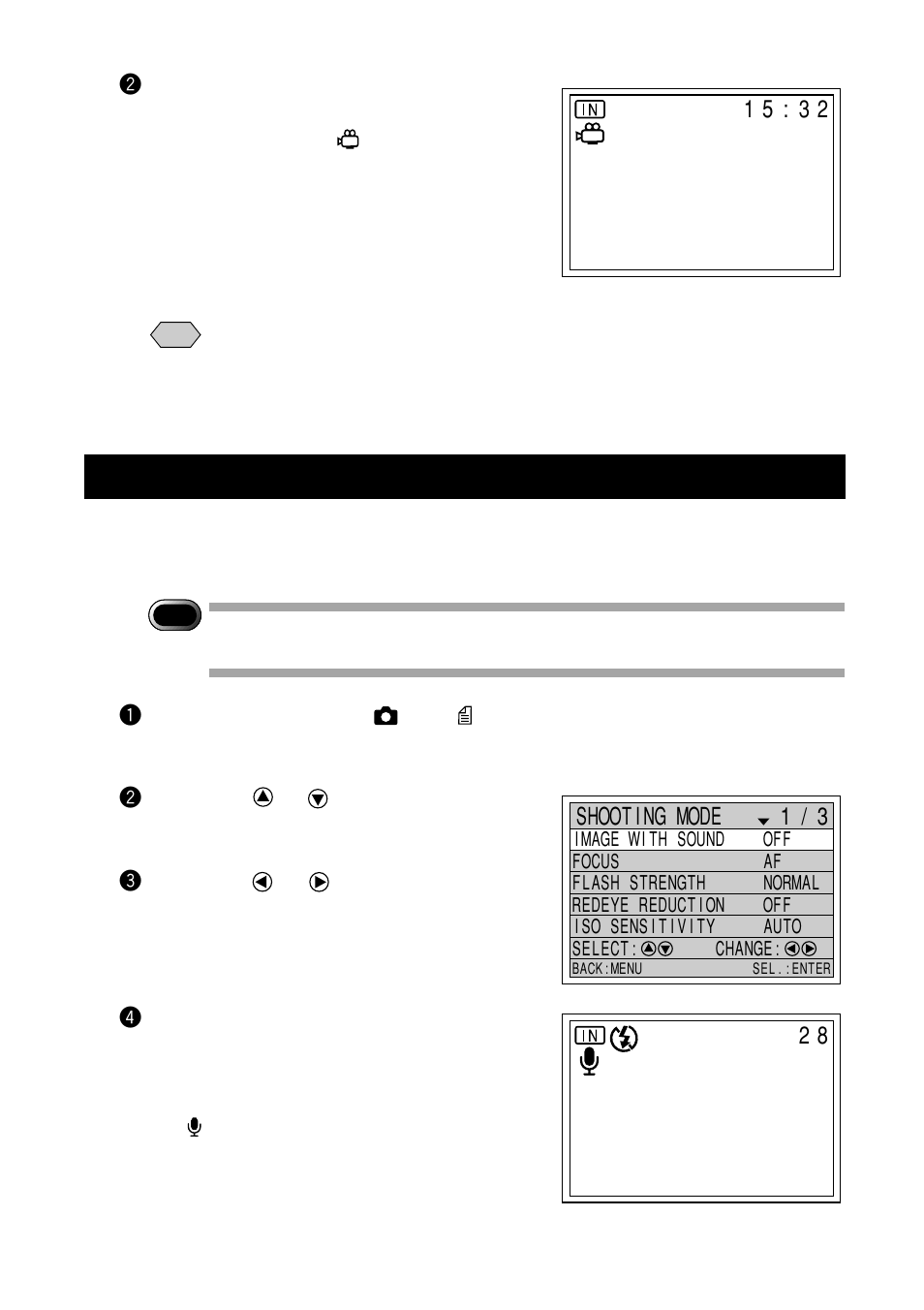 Still picture/text shooting with sound | Ricoh RDC-7 User Manual | Page 54 / 128