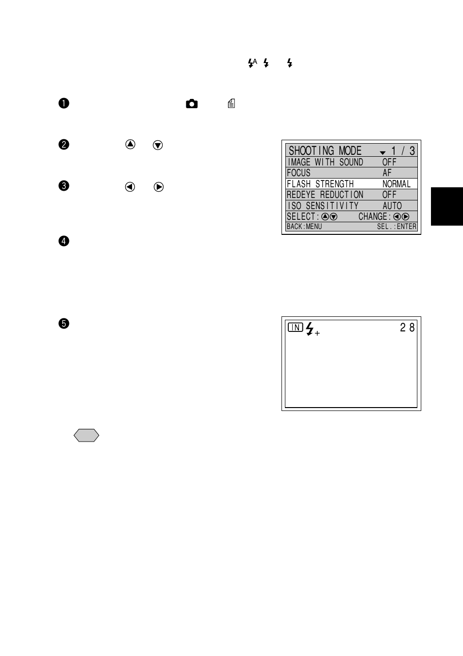 Adjusting the strength of the flash | Ricoh RDC-7 User Manual | Page 57 / 128